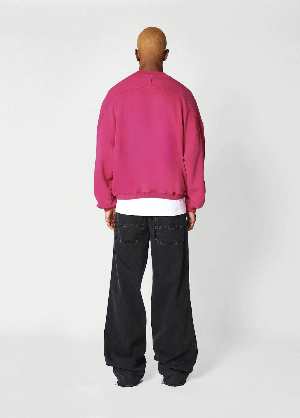 Розовый свитшот SHEIN однотонный без декора (323464780)