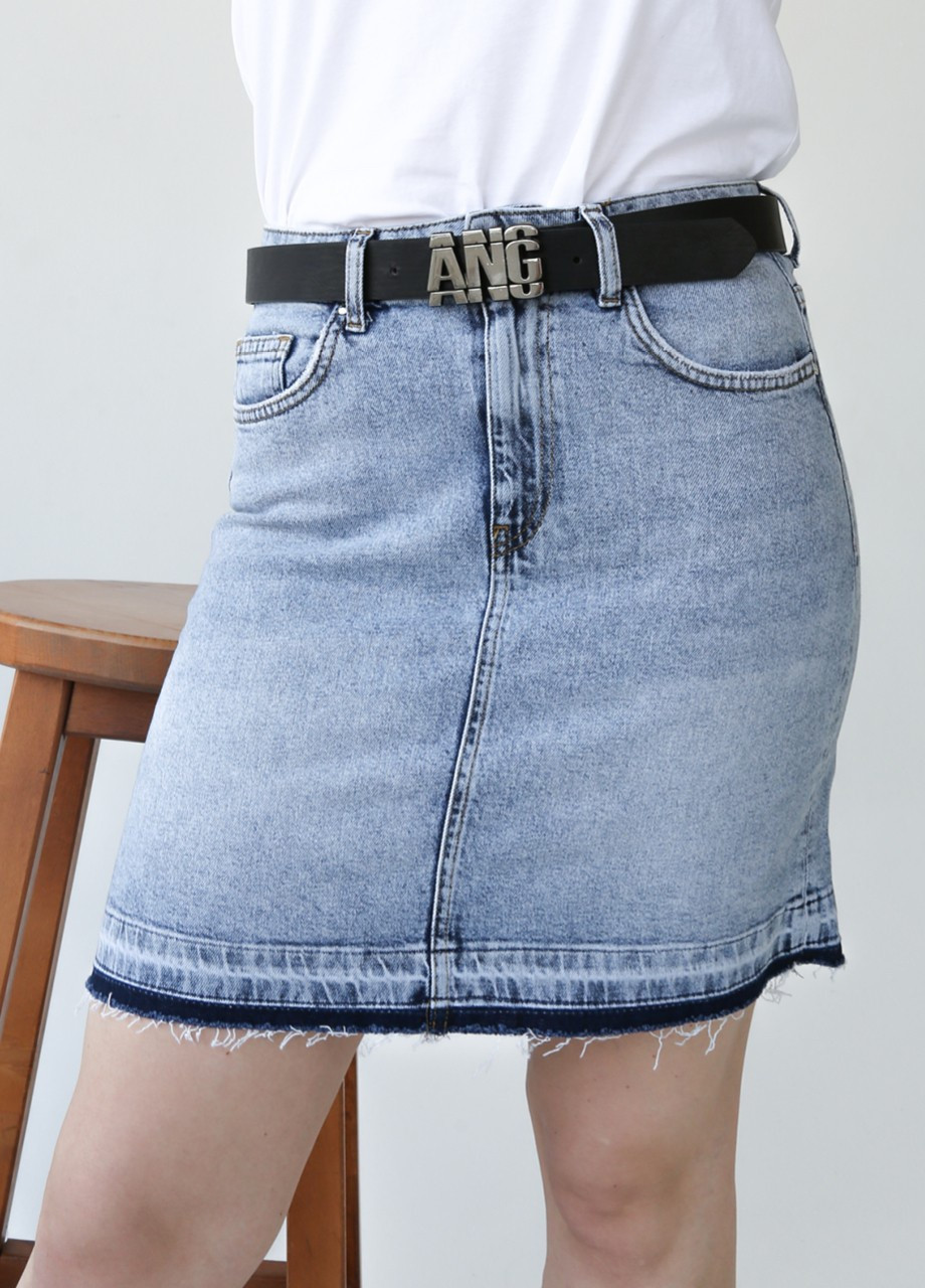 Спідниця джинсова блакитна висока посадка Angelina Mara Прямая (253766071)