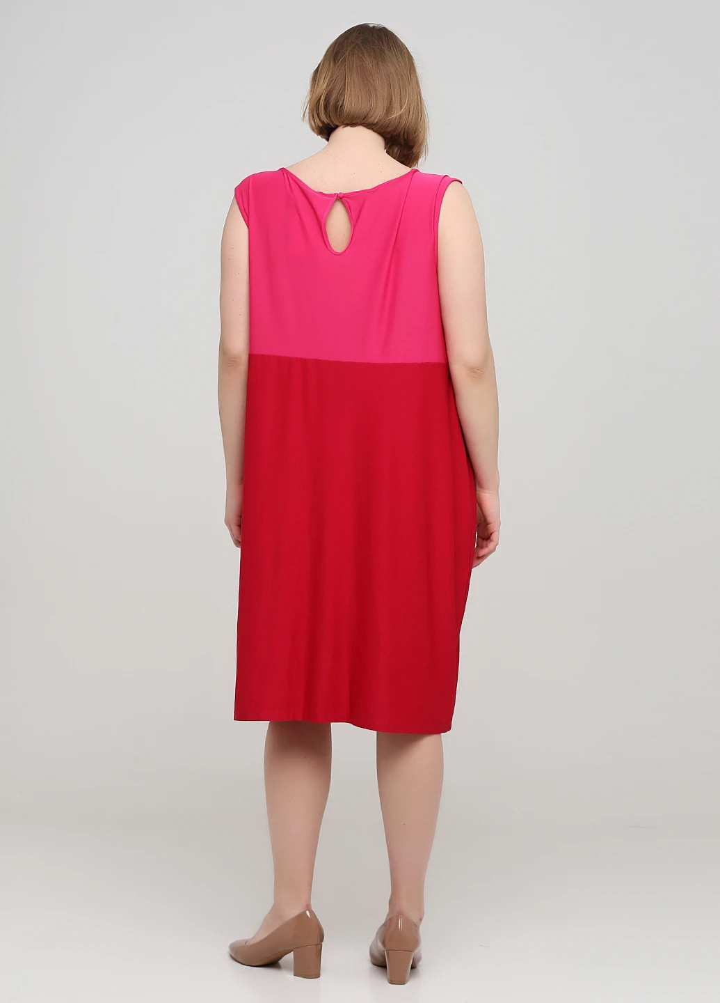 Вишневое кэжуал платье Mark колор блок