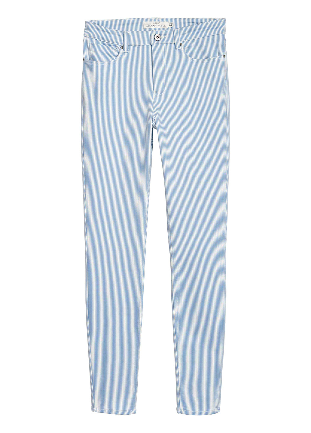 Джинси H&M завужені смужки блакитні джинсові бавовна