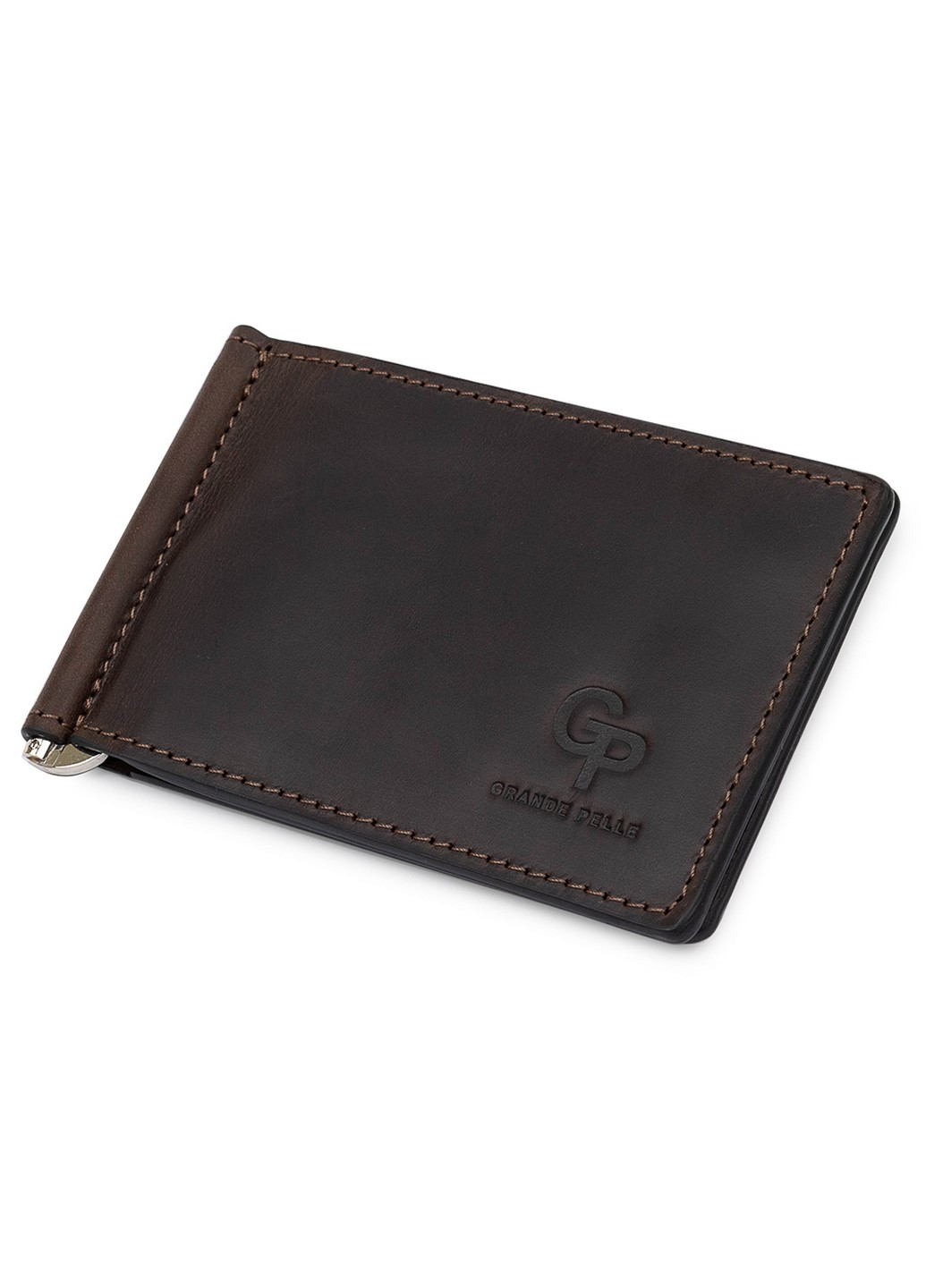 Кожаный зажим для денег 12х8х0,7 см Grande Pelle (253660374)