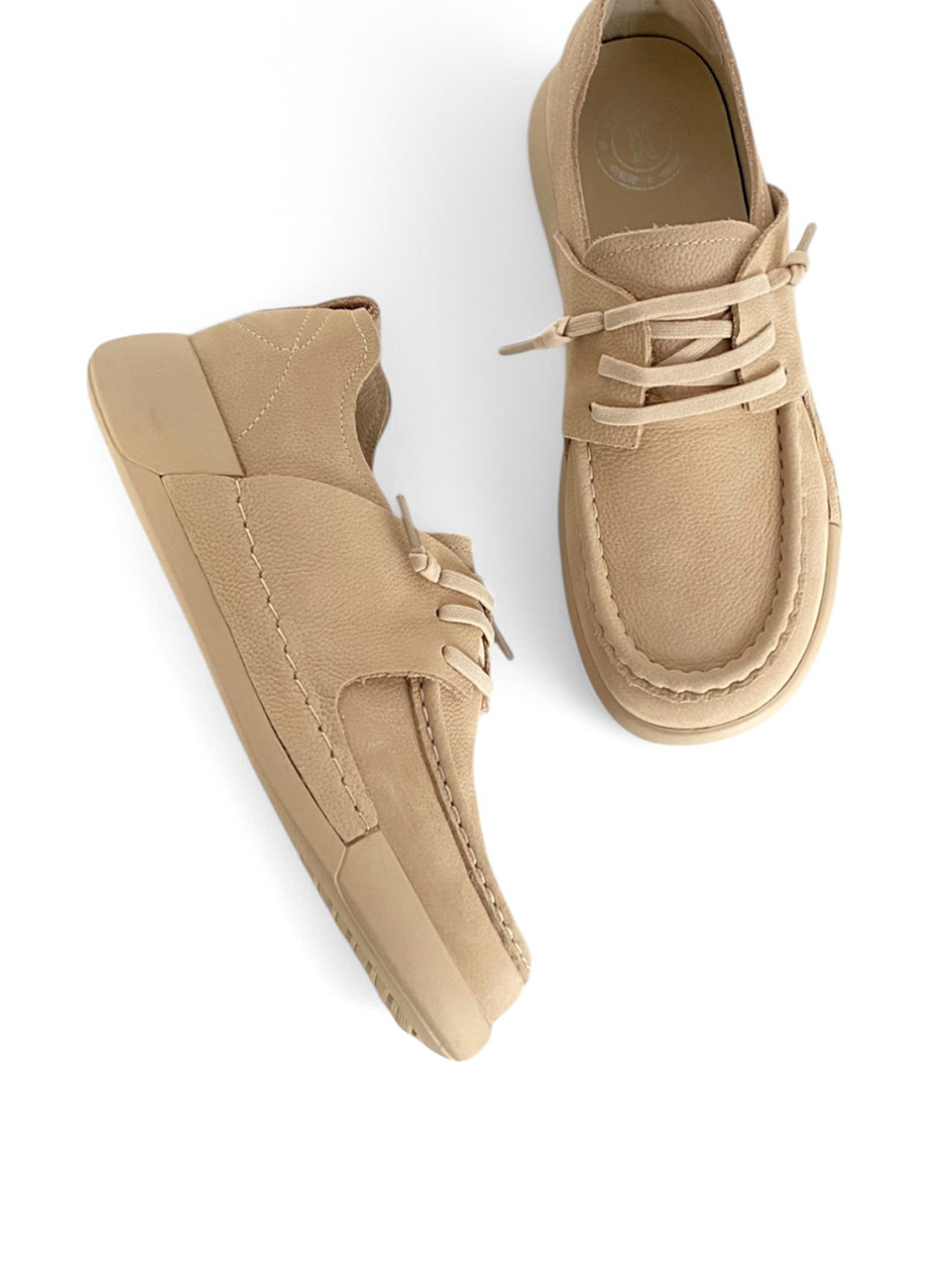 Meego Туфли бежевый з натуральный нубук, румыния — демисезон (322265336)