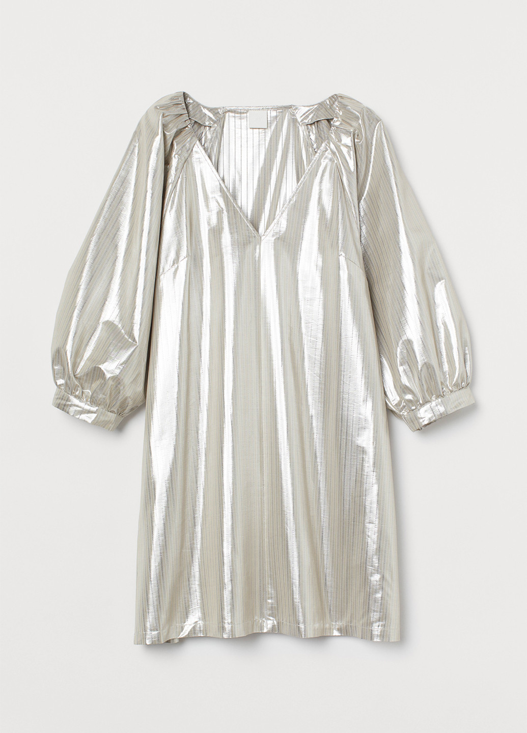 Серебряное кэжуал платье H&M однотонное