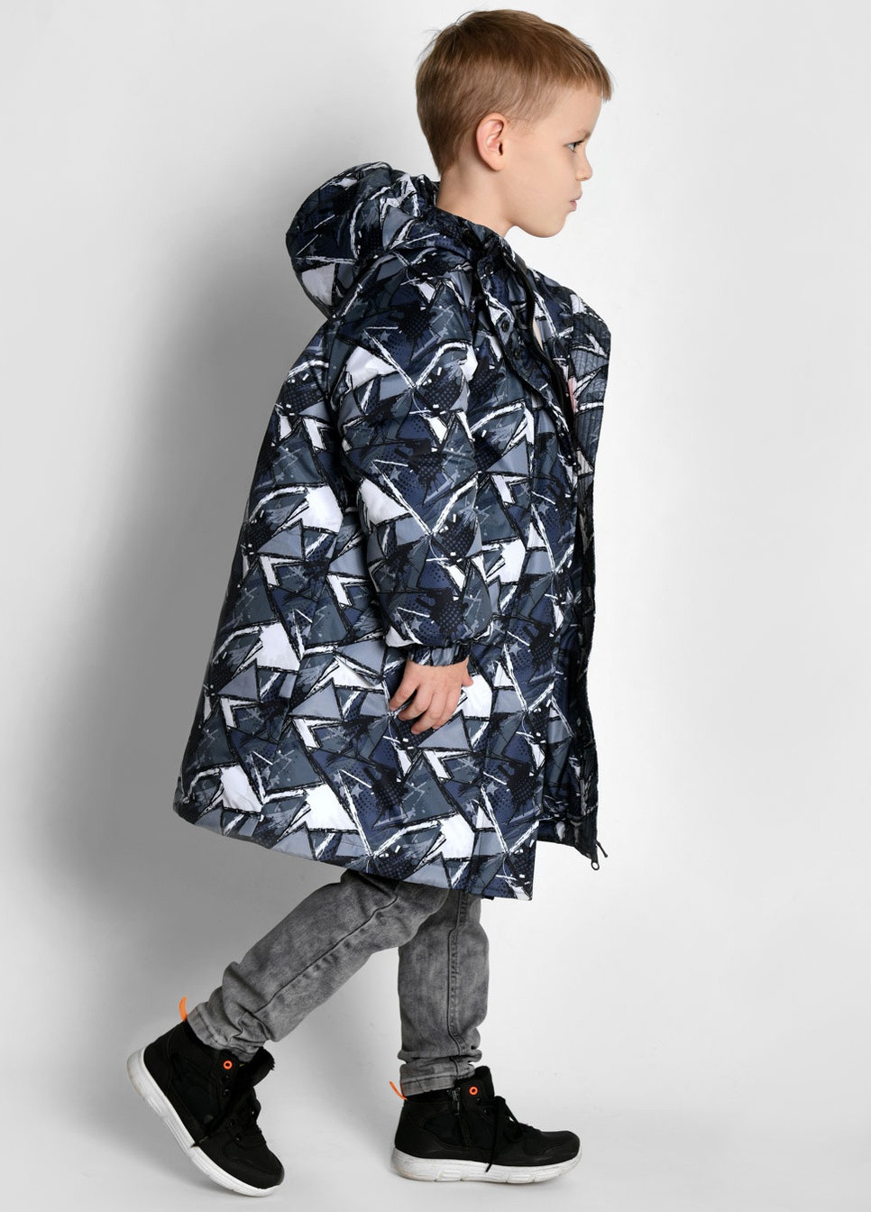 Сіро-синя зимня пухова куртка для дітей від 6 до 17 років X-Woyz