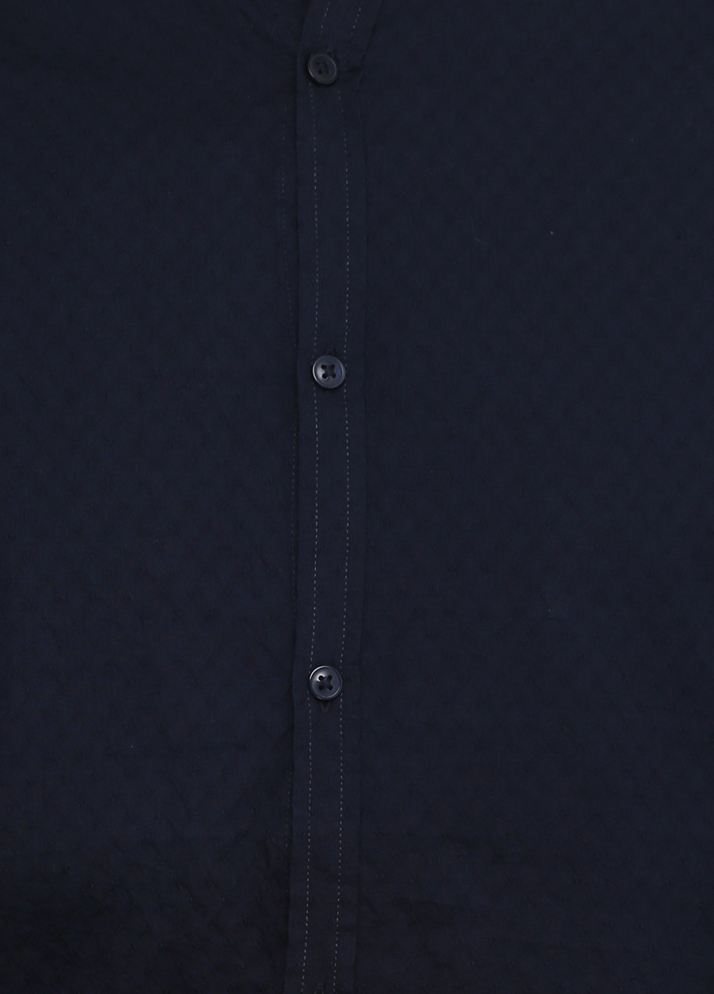 Темно-синяя кэжуал рубашка однотонная Kiabi с длинным рукавом