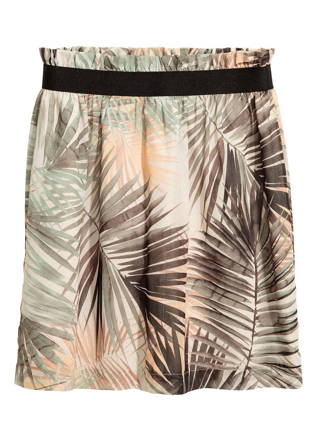 Бежевая кэжуал с рисунком юбка H&M клешированная