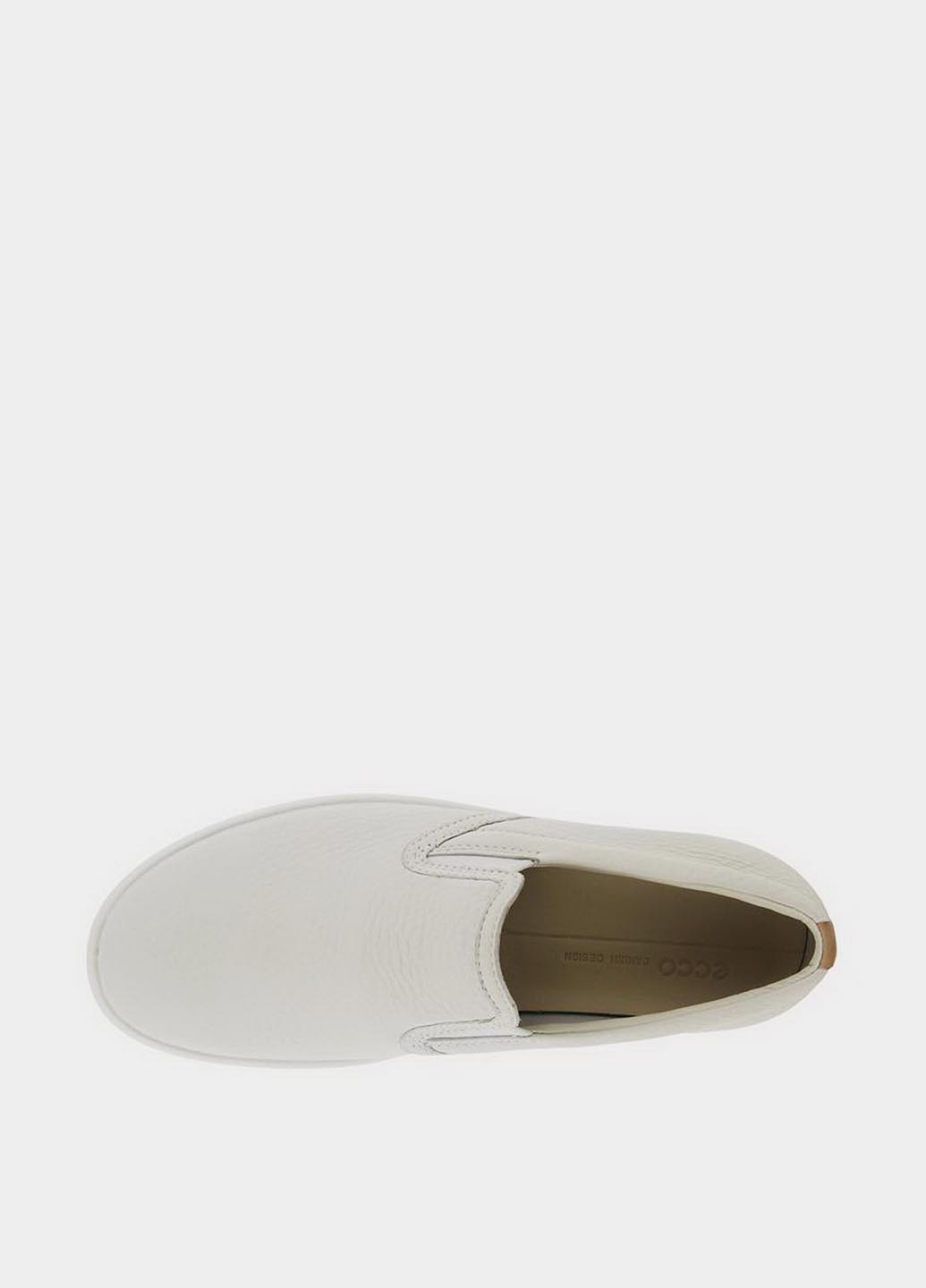 Айвори слипоны Ecco с логотипом однотонные