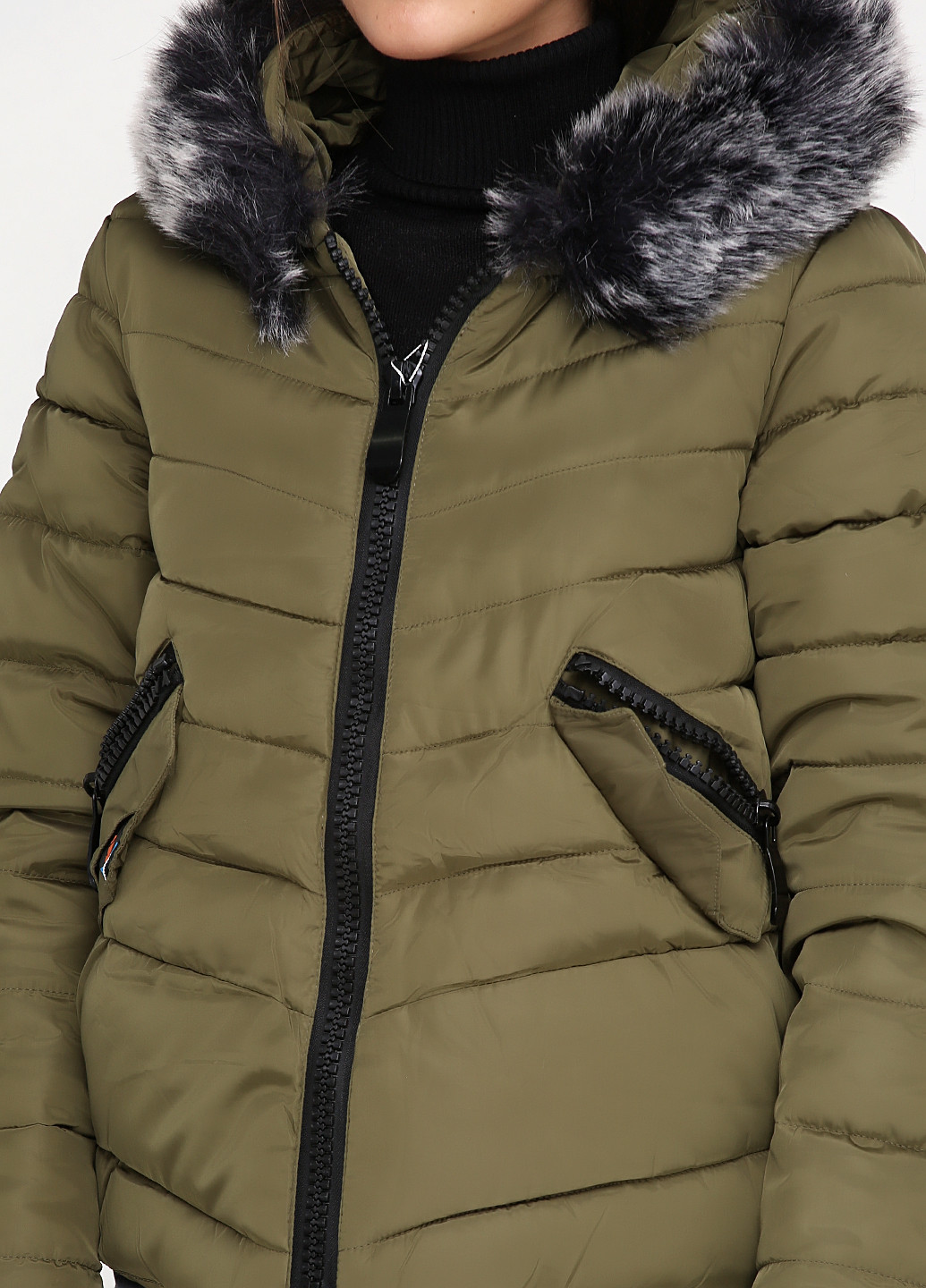 Оливковая (хаки) зимняя куртка XINYU
