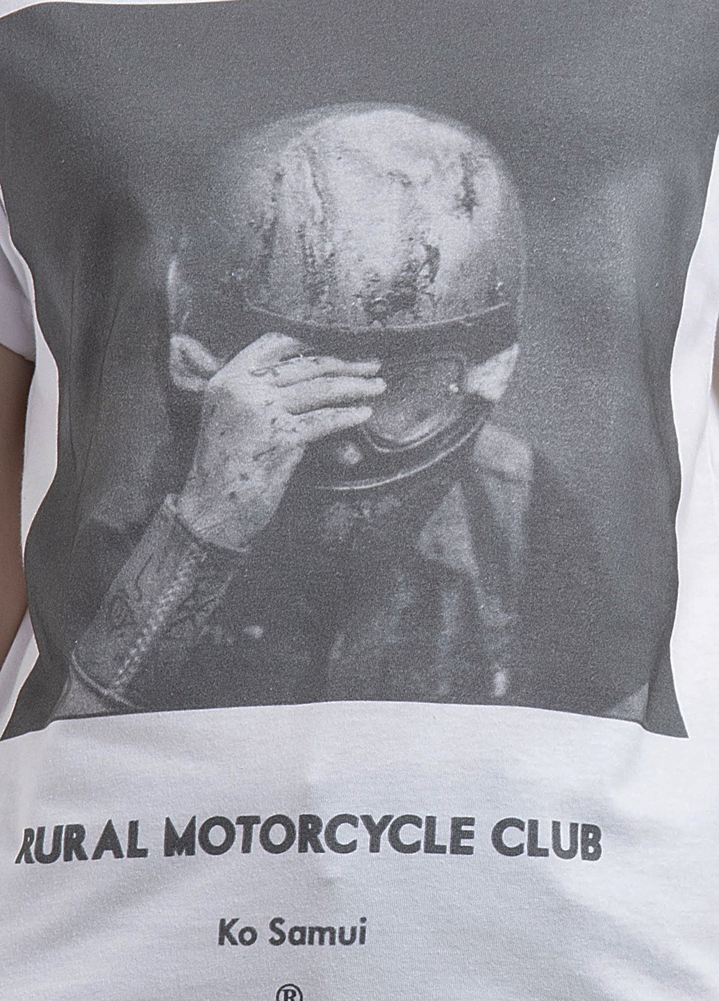 Біла футболка з принтом Biker Ko Samui - (250382485)