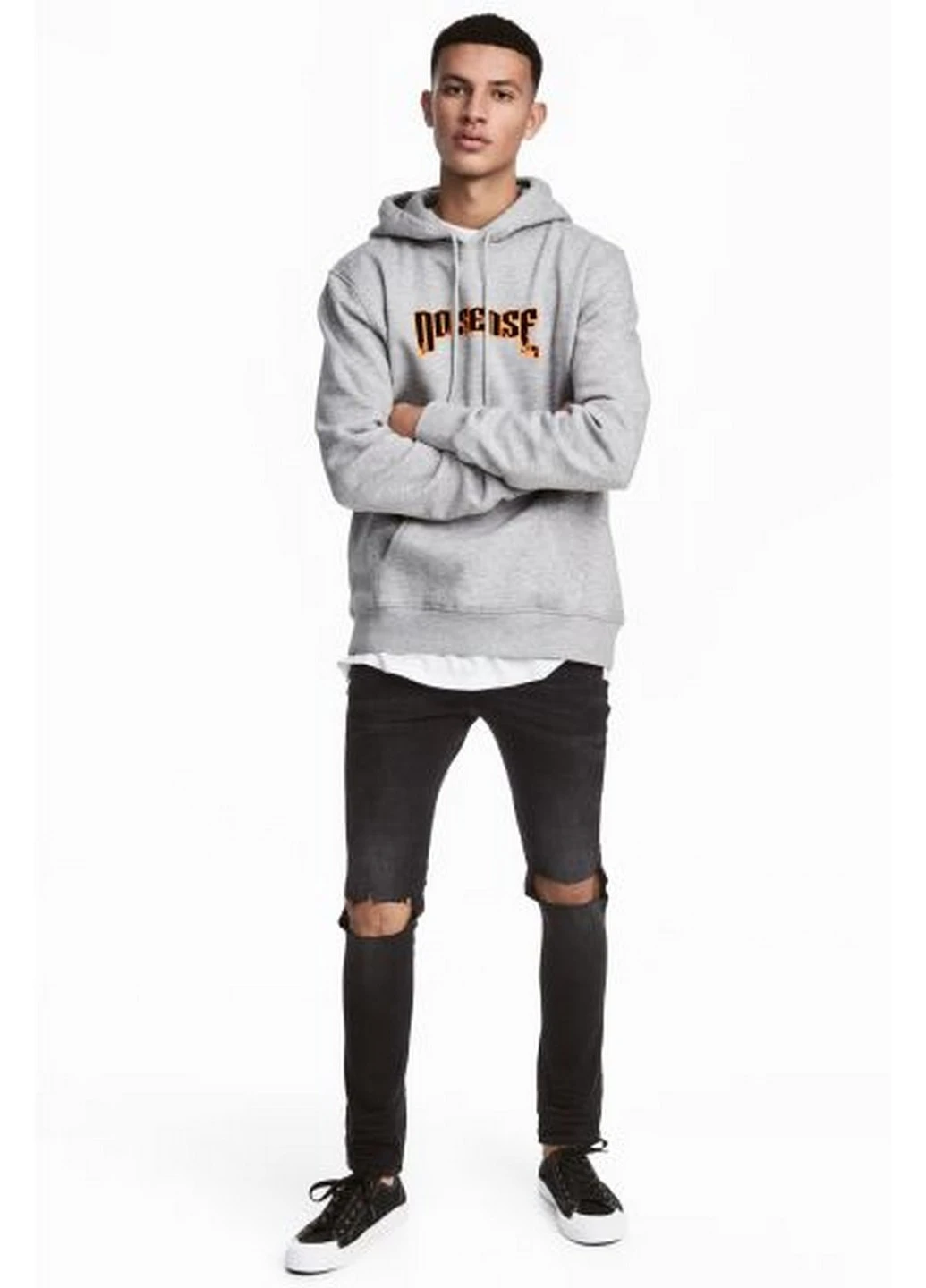 Серые демисезонные джинсы H&M
