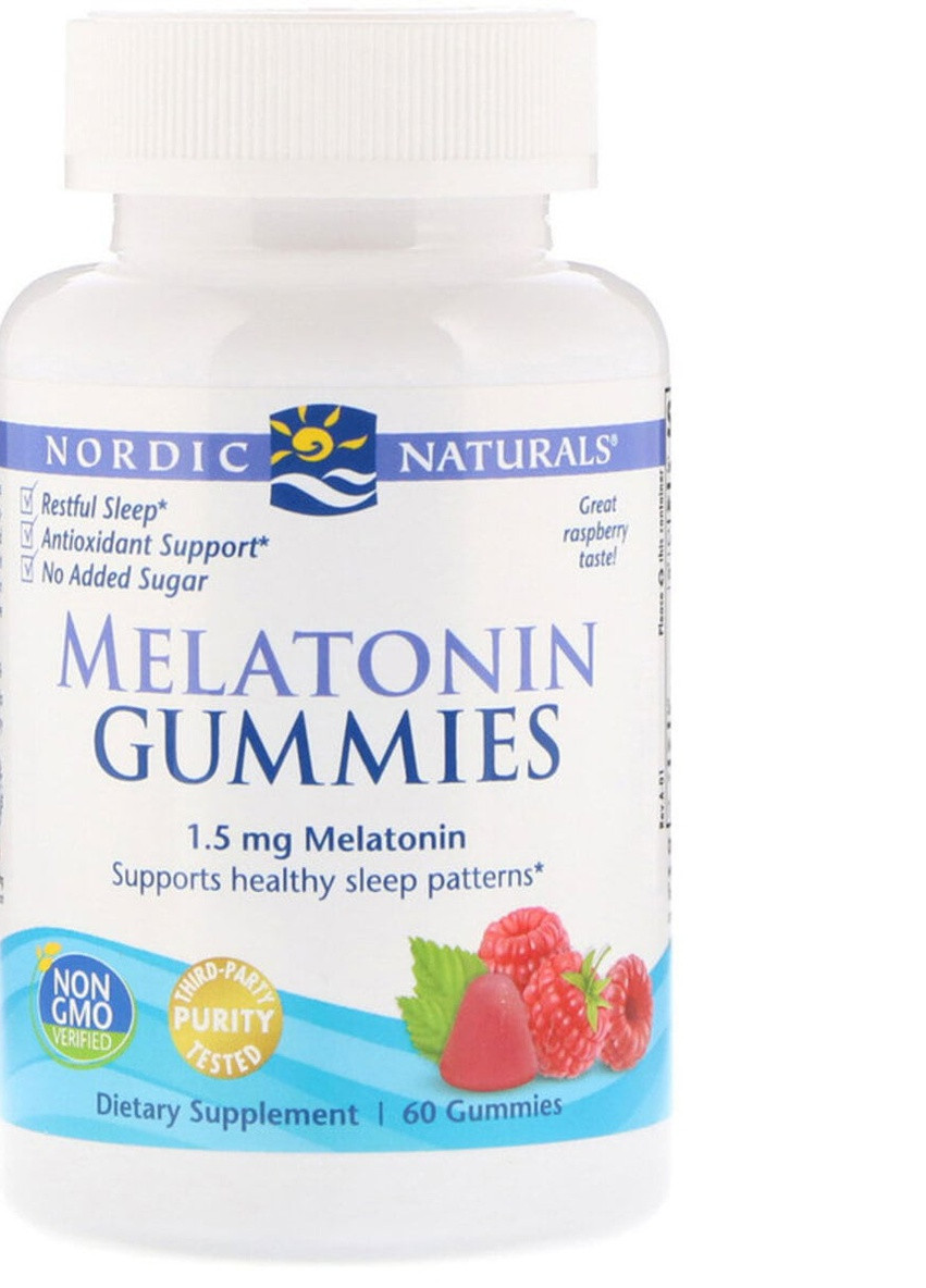 , Melatonin Gummies, Raspberry, 1.5 mg, 60 Gummies Nordic Naturals (228292232)