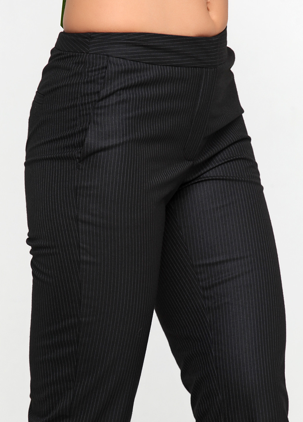 Черные кэжуал демисезонные зауженные брюки No Brand