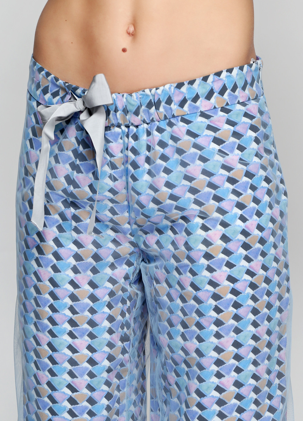Голубые кэжуал летние прямые брюки Emporio Armani