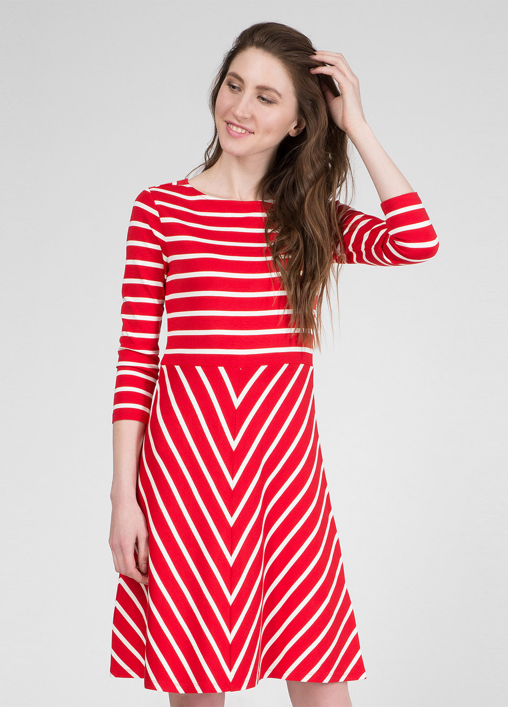 Червона кежуал сукня кльош Gant в смужку