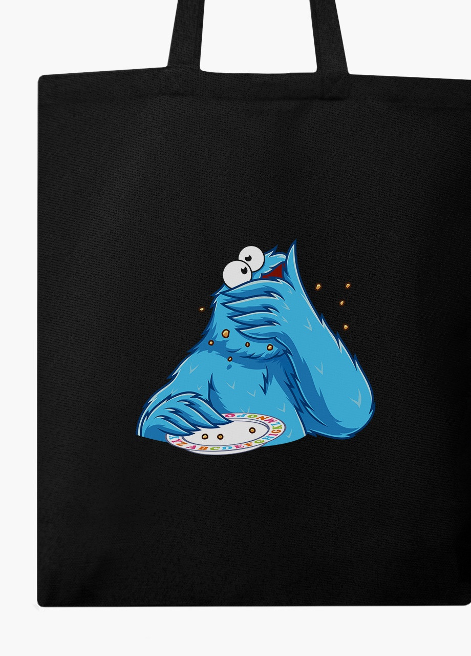 Еко сумка шоппер черная Куки монстр (Cookie monster) (9227-1991-BK) MobiPrint (236391095)