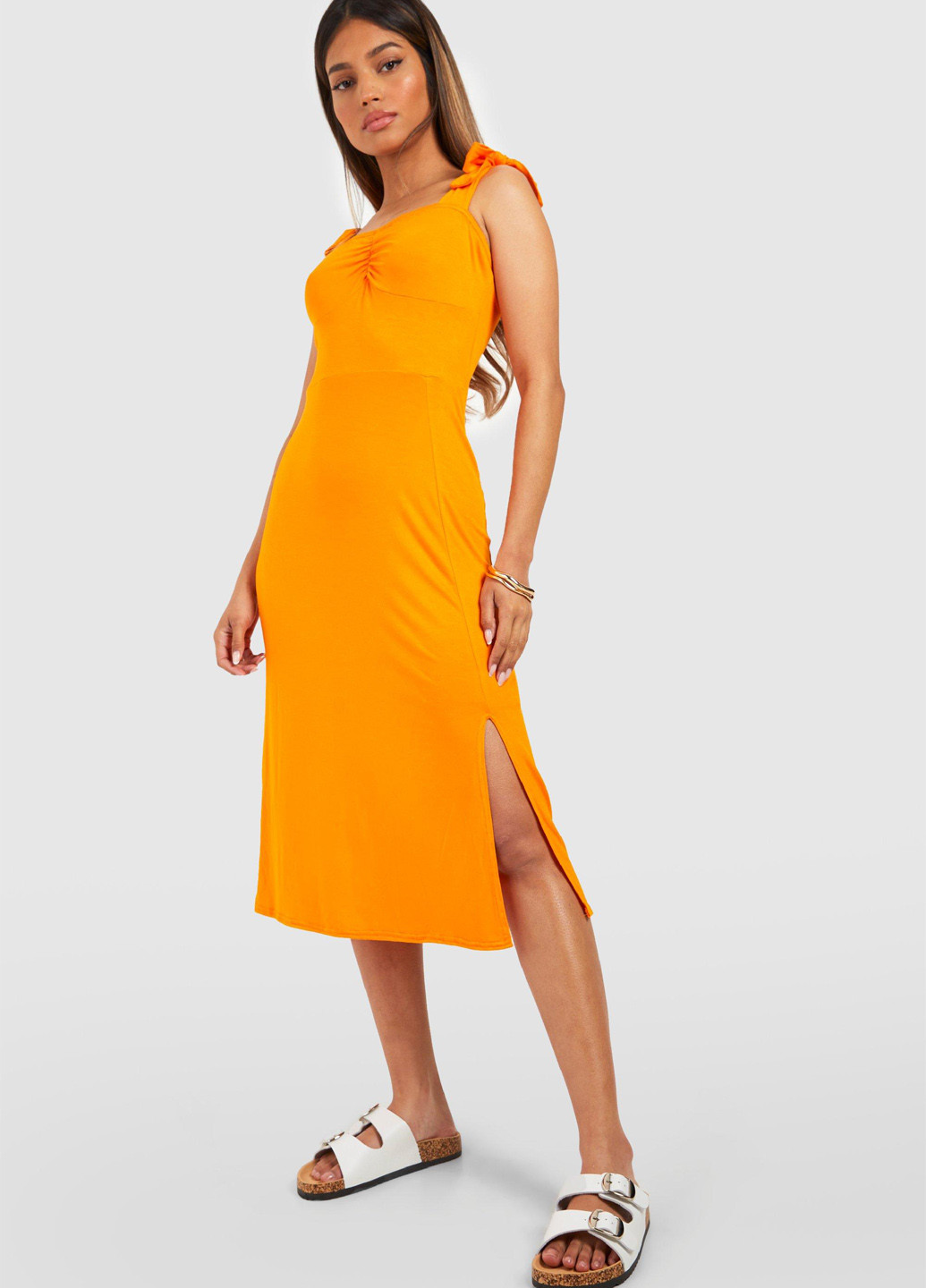 Летний женский сарафан Boohoo однотонный