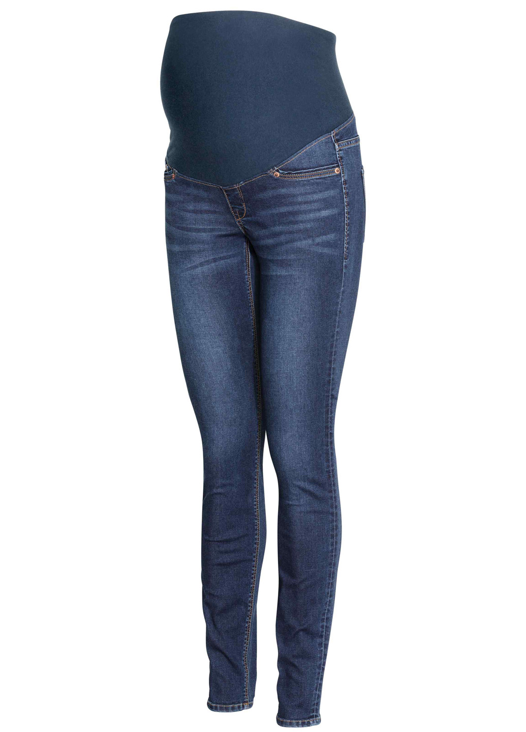 Джинси для вагітних H&M завужені однотонні темно-сині джинсові