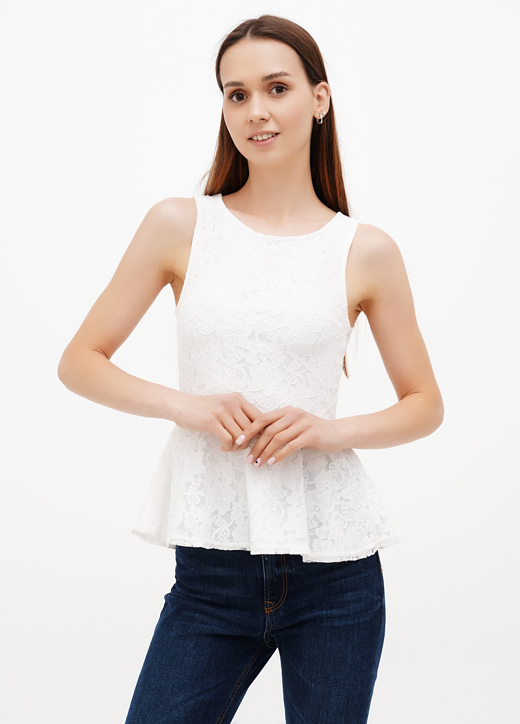 Белая блуза с баской H&M