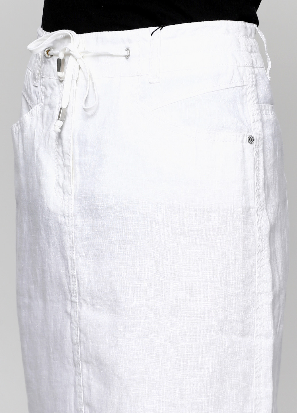Белая кэжуал однотонная юбка Olsen с высокой талией