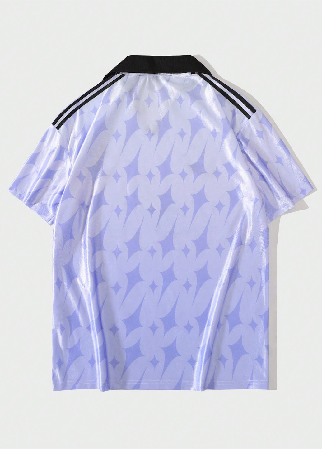 Светло-лиловая футболка-поло для мужчин SHEIN с рисунком