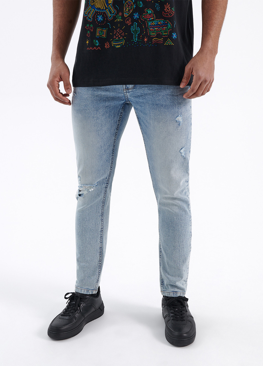 Голубые демисезонные зауженные джинсы House