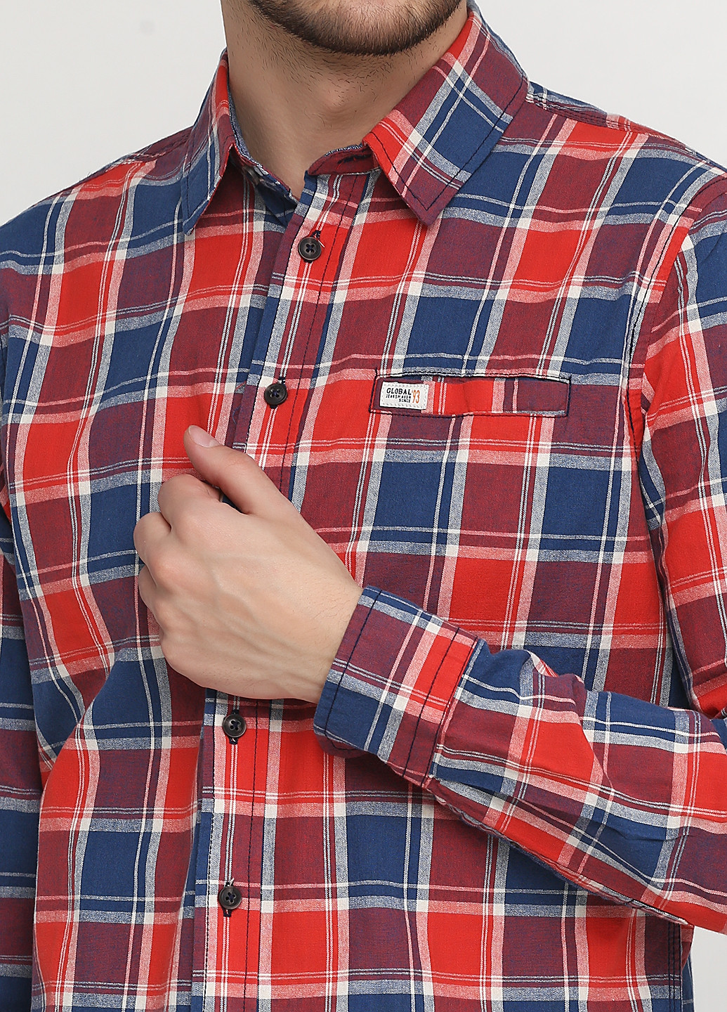 Красная кэжуал рубашка в клетку Blend с длинным рукавом