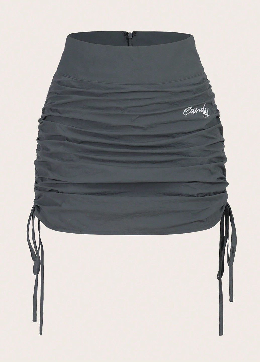 Серая кэжуал однотонная юбка SHEIN