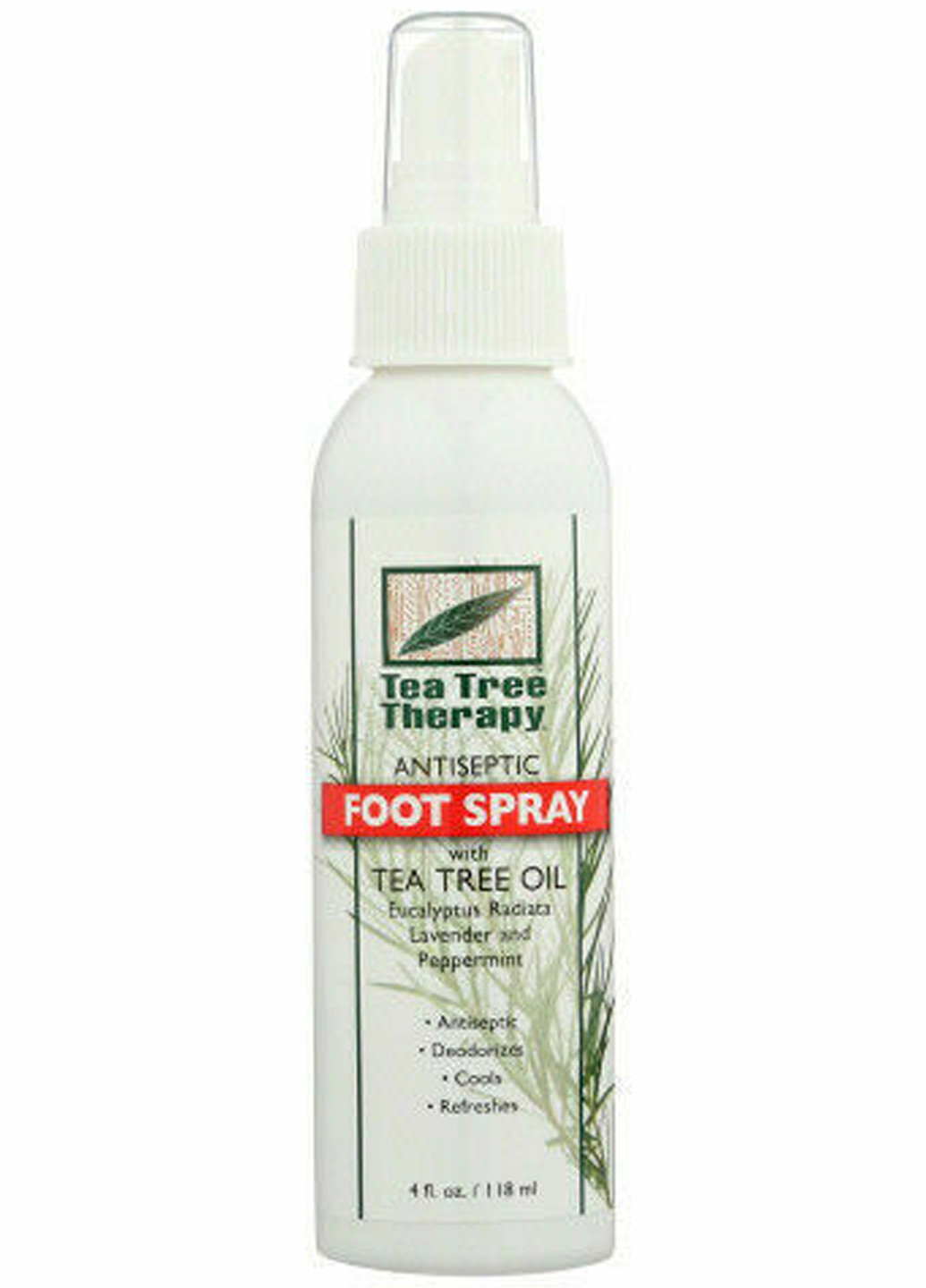 Антисептичний дезодорирующий спрей для ніг з маслами чайного дерева, евкаліпта, лаванди і м'яти, 118 мл Tea Tree Therapy (243683184)