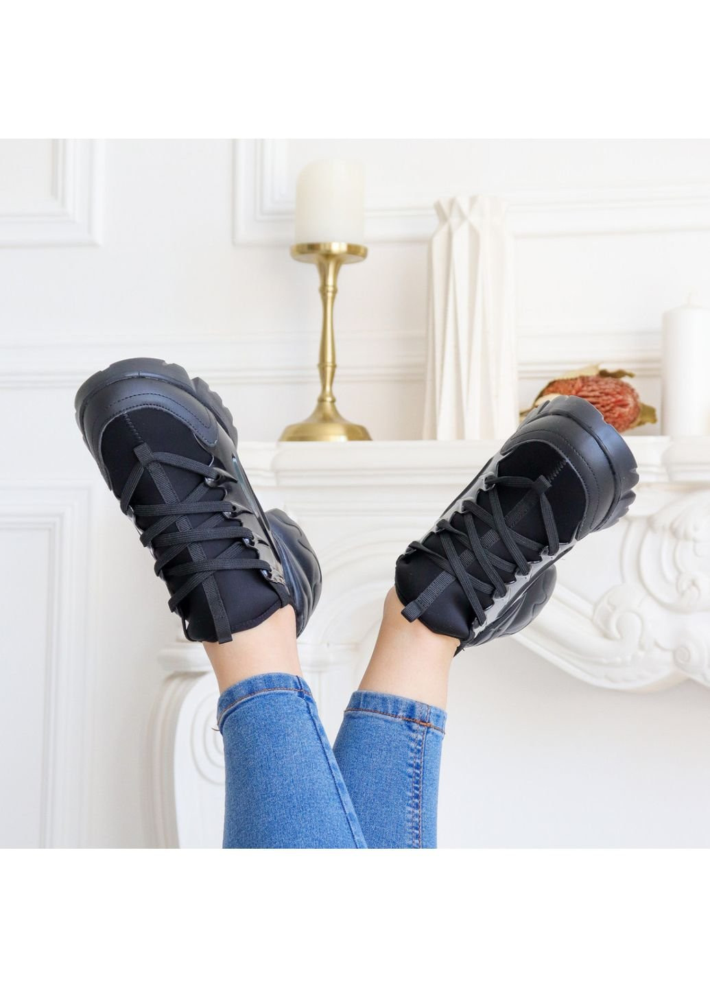 Черные демисезонные кроссовки женские frame 3187 36 23,5 см черный Fashion