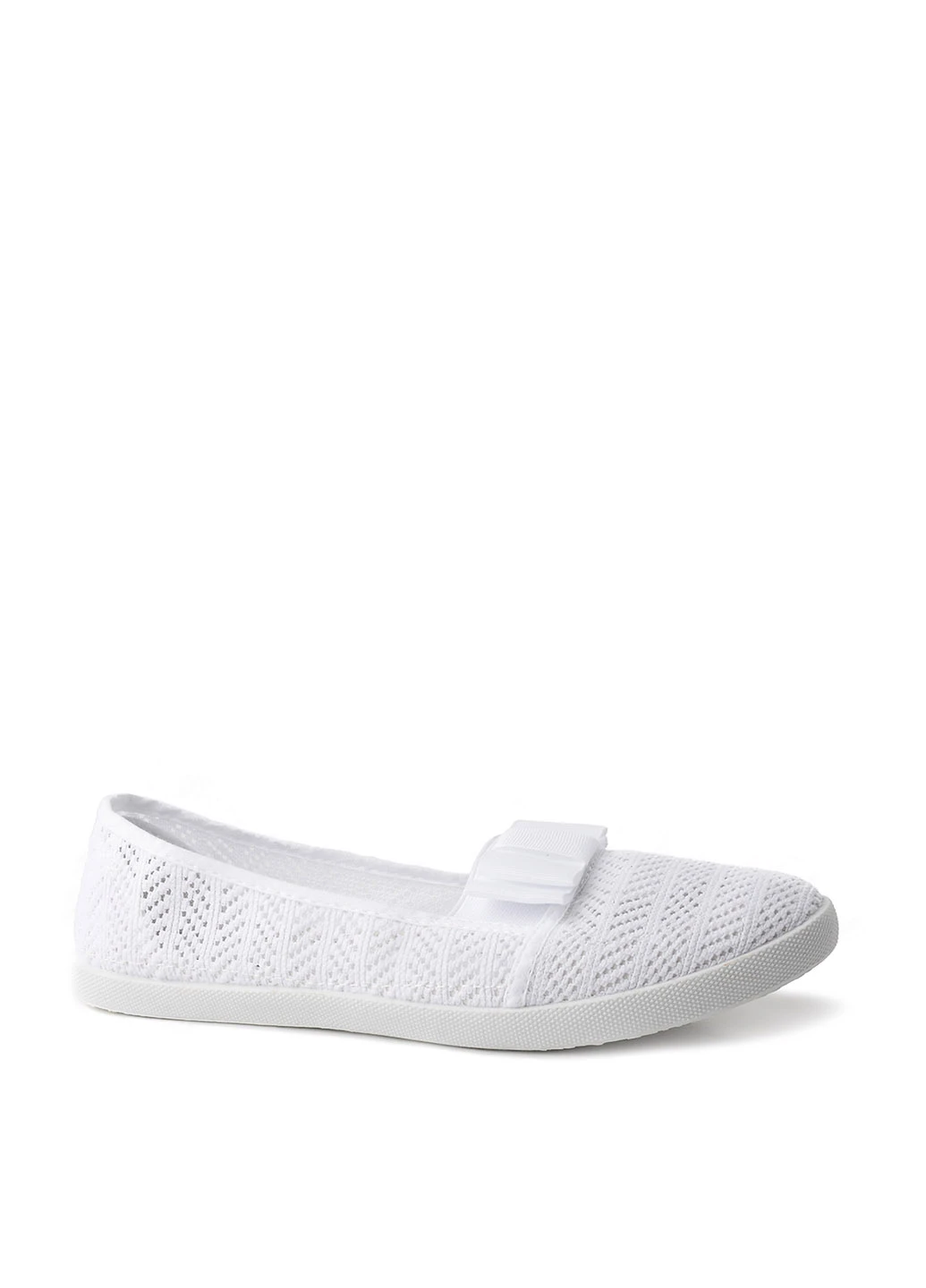 Жіночі балетки Lucky Shoes | білі однотонні без декору текстиль (159253363)