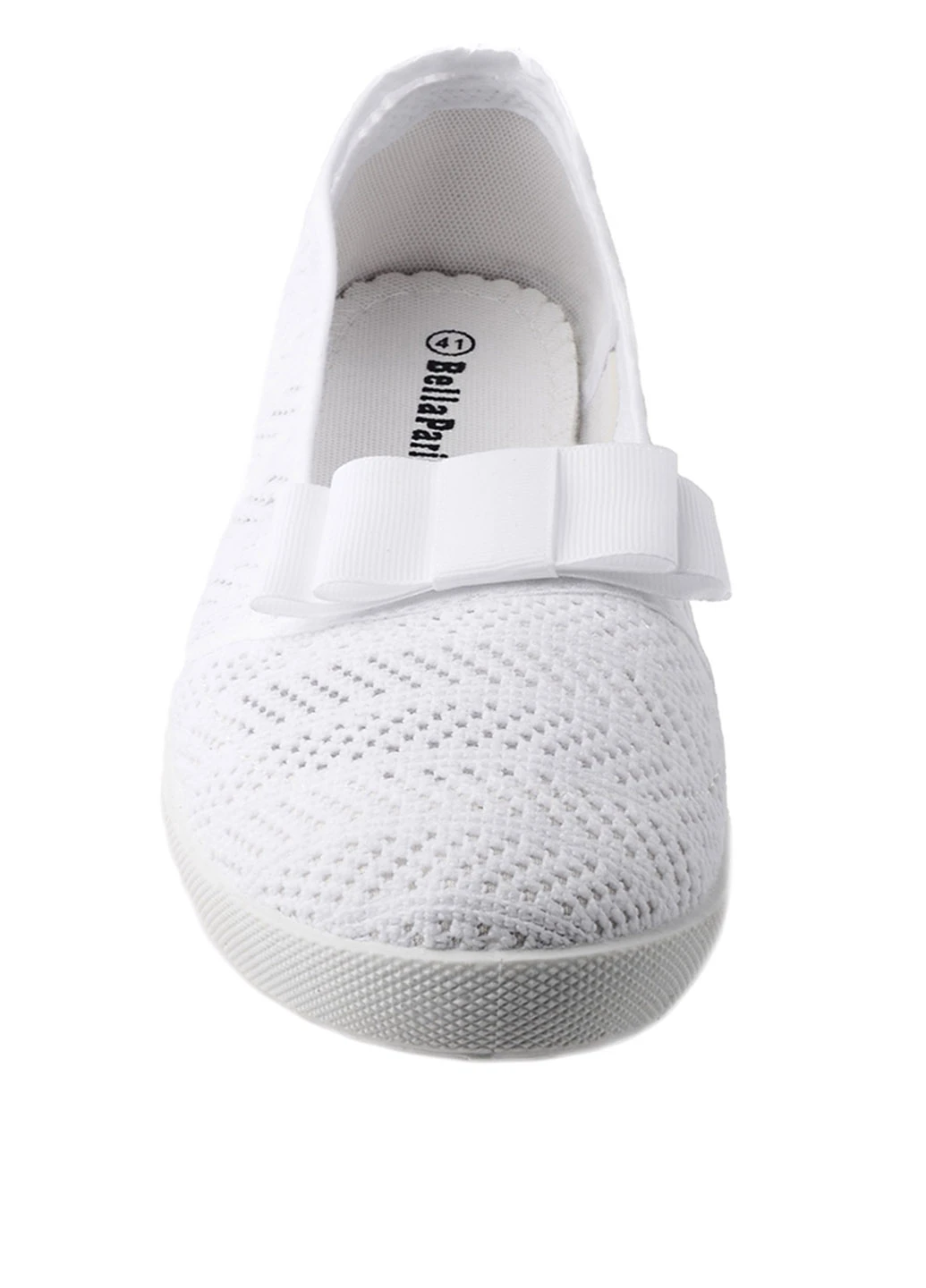Жіночі балетки Lucky Shoes | білі однотонні без декору текстиль (159253363)