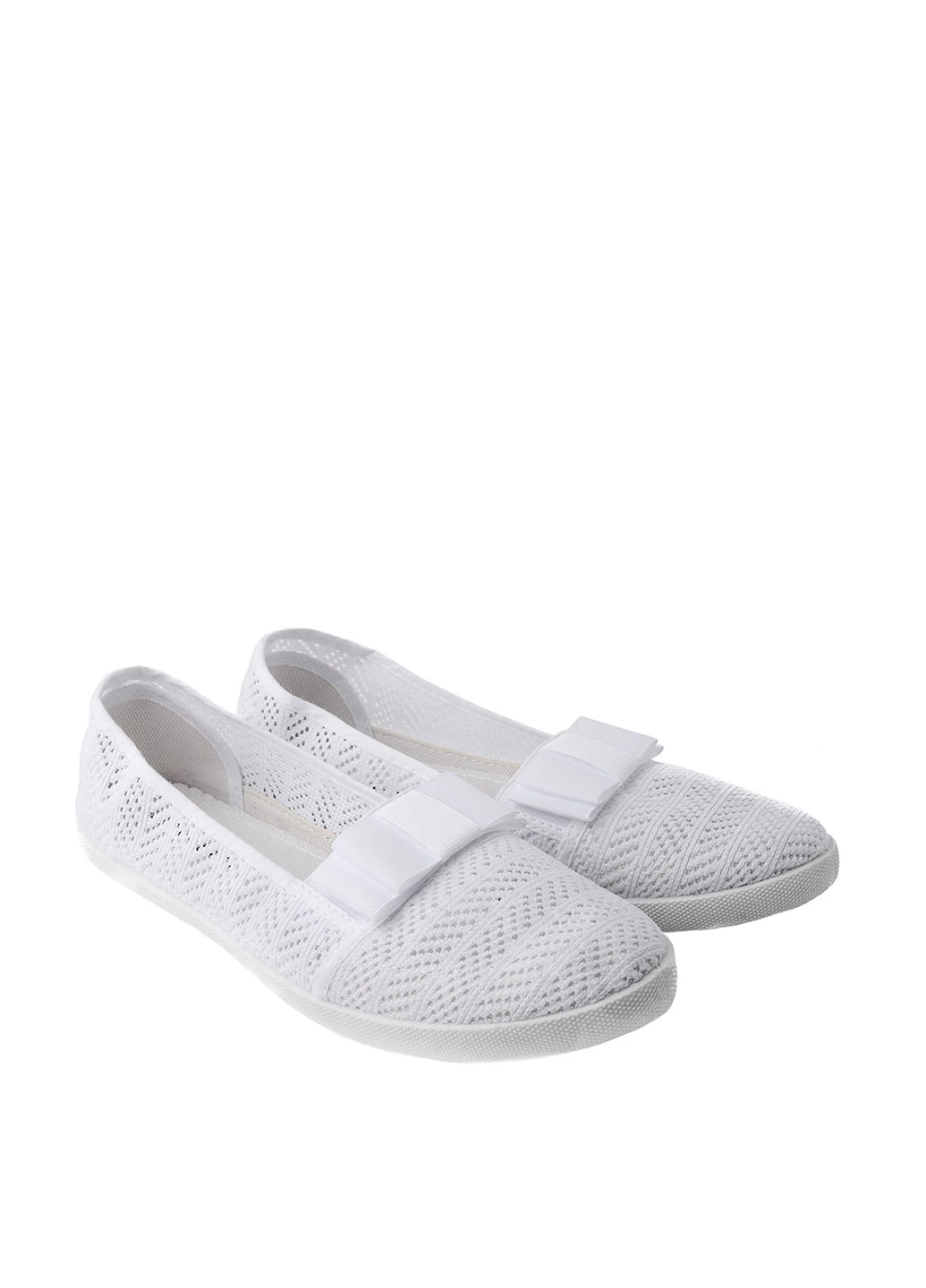 Жіночі балетки Lucky Shoes | білі однотонні без декору текстиль (159253363)
