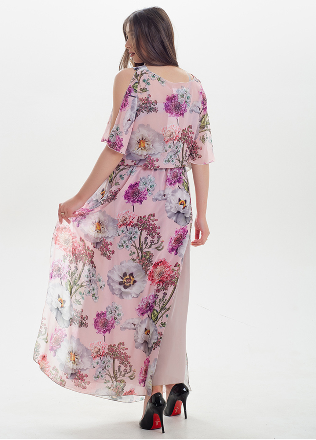 Пудровое кэжуал платье Sellin с цветочным принтом