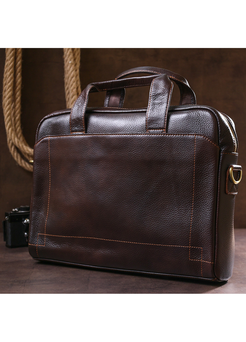 Чоловіча шкіряна сумка-портфель 38х26х8 см Vintage (253490534)