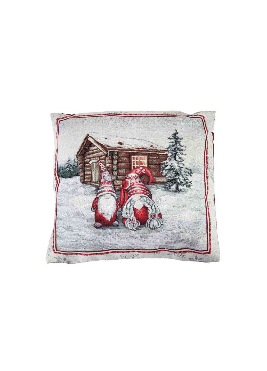 Наволочка декоративна Snowfall Пара гномів 45х45 см Сіра з червоним (23806) Прованс (254076141)