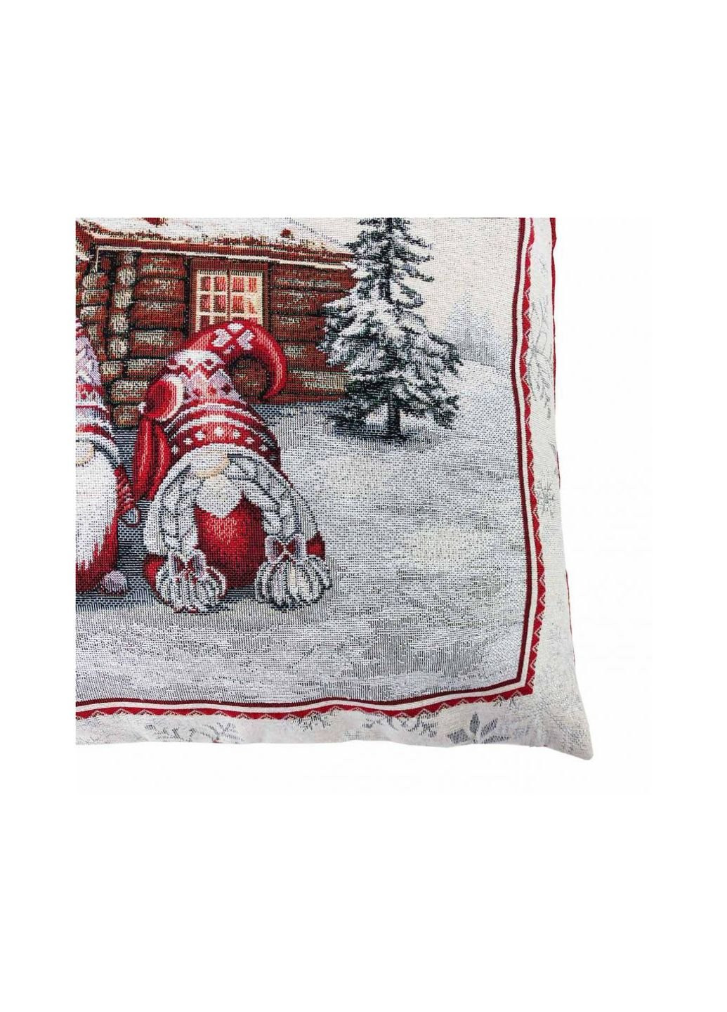 Наволочка декоративна Snowfall Пара гномів 45х45 см Сіра з червоним (23806) Прованс (254076141)