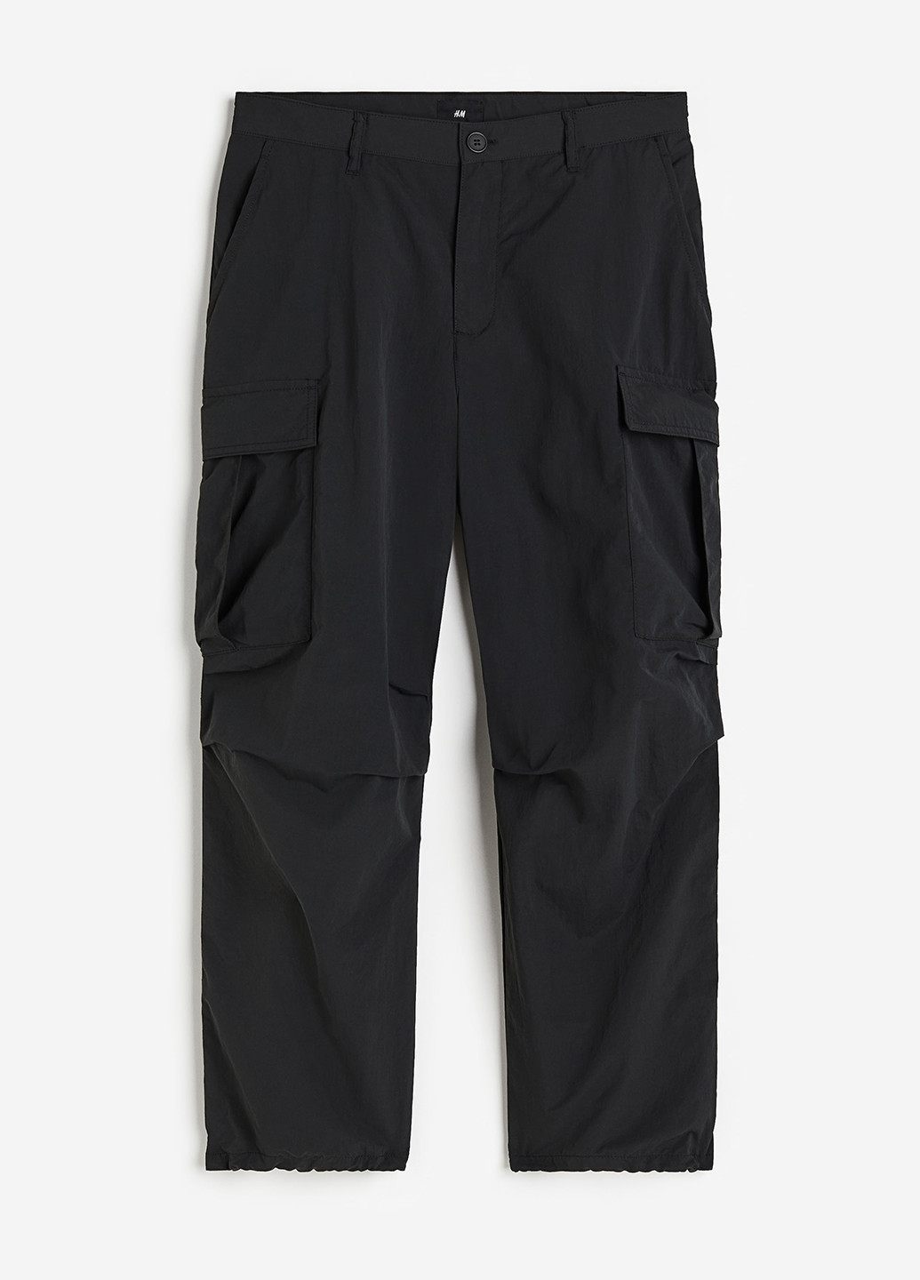 Черные кэжуал демисезонные карго брюки H&M