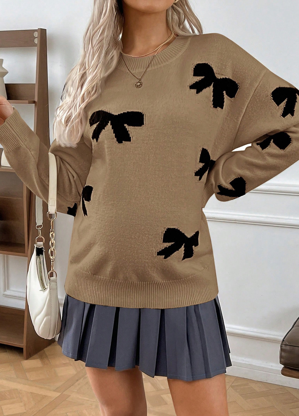 Темно-бежевый демисезонный джемпер для беременных джемпер SHEIN