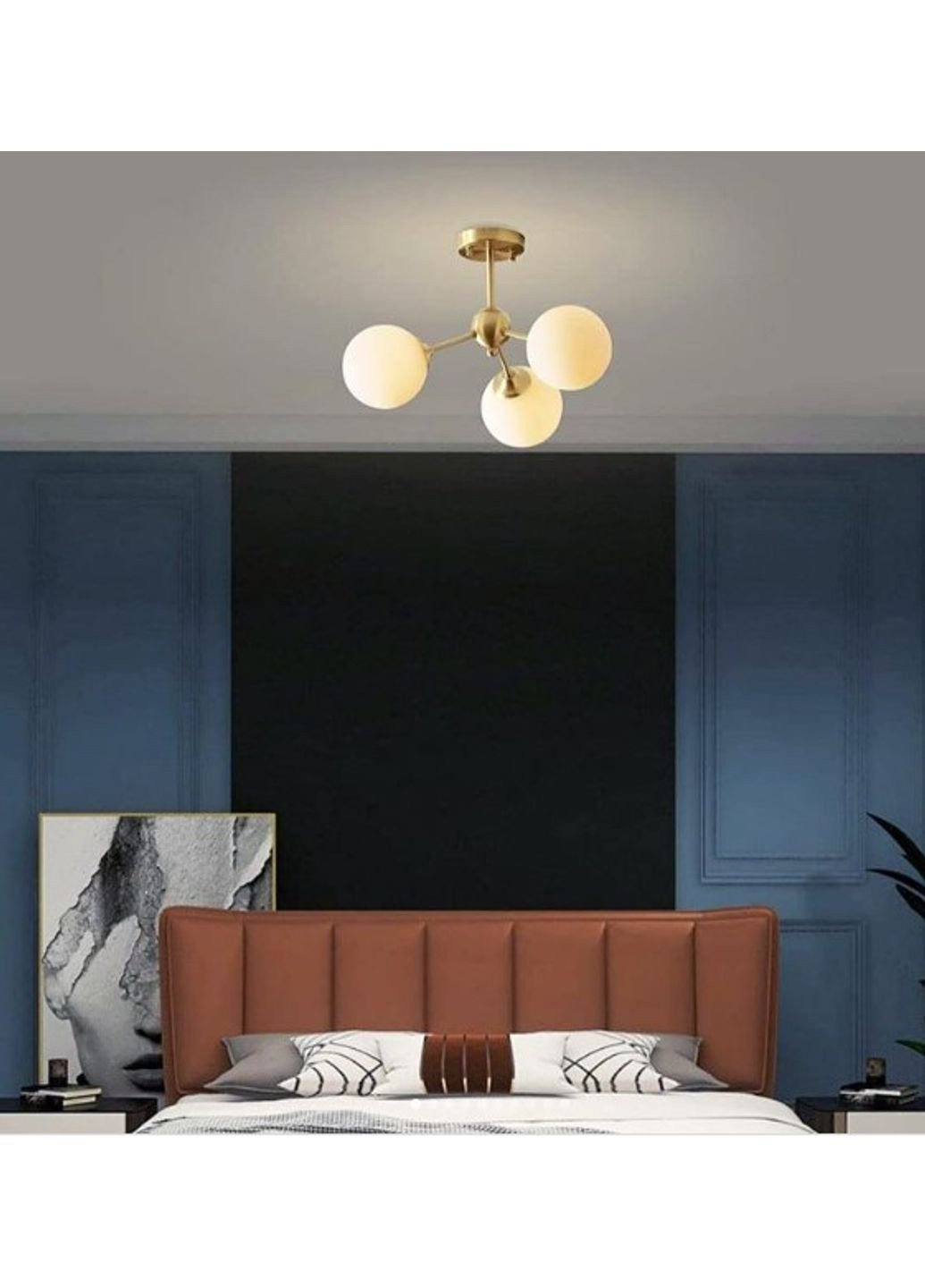 Люстра потолочная на 3 лампочки AOC9/3-GD-k Бронза 47х45х45 см. Sunnysky (253627512)