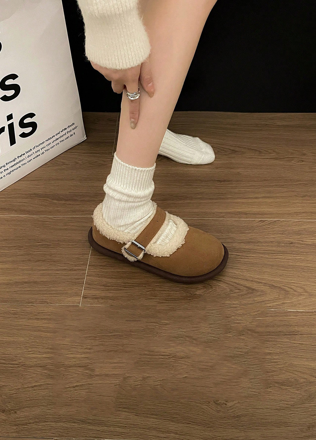 SHEIN Туфли темно-бежевый з текстиль, китай — демисезон (364099615)