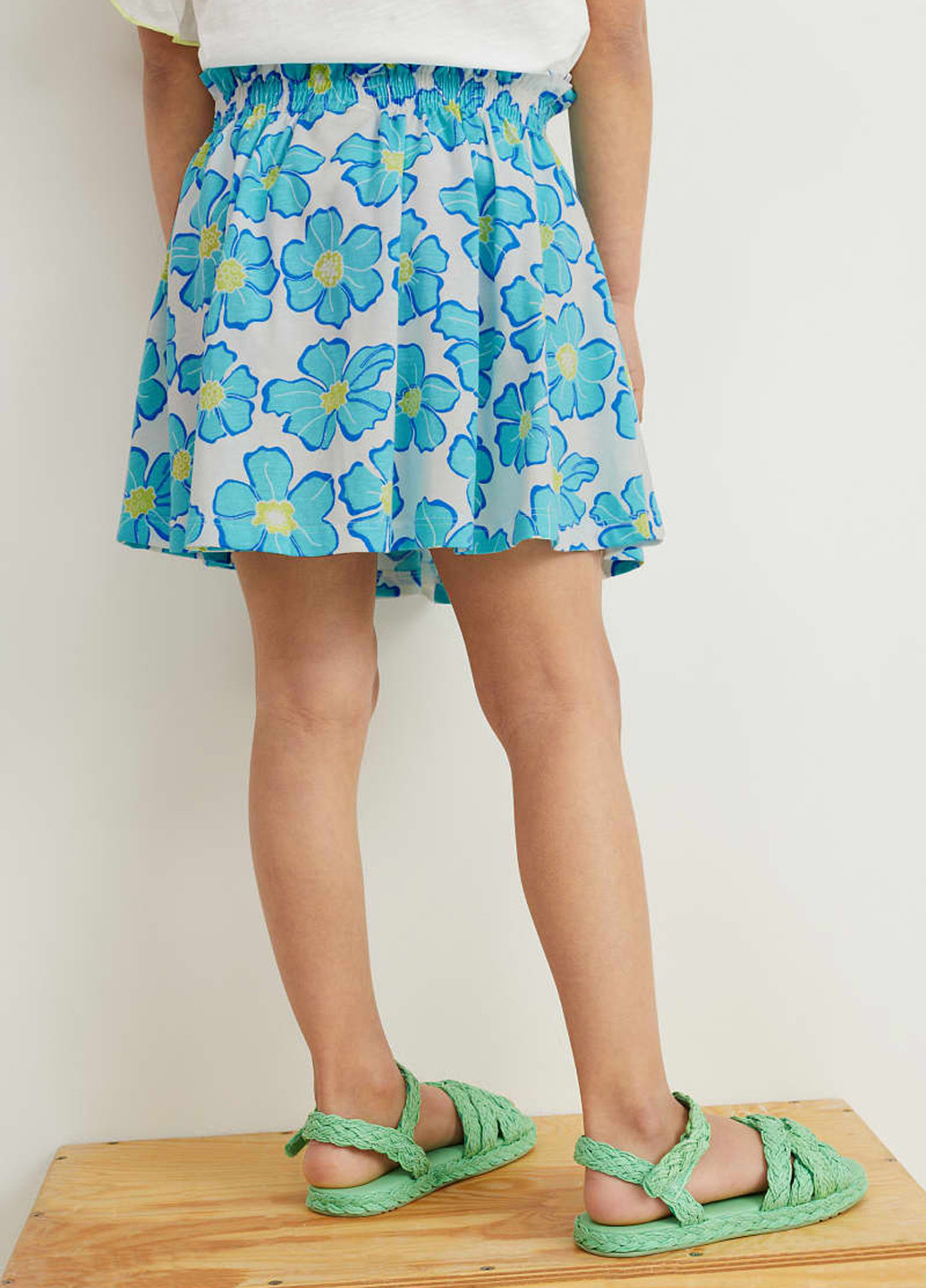 Синяя кэжуал цветочной расцветки юбка C&A клешированная