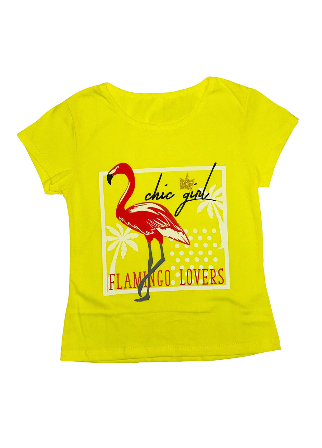 Желтая летняя футболка с коротким рукавом AV Style