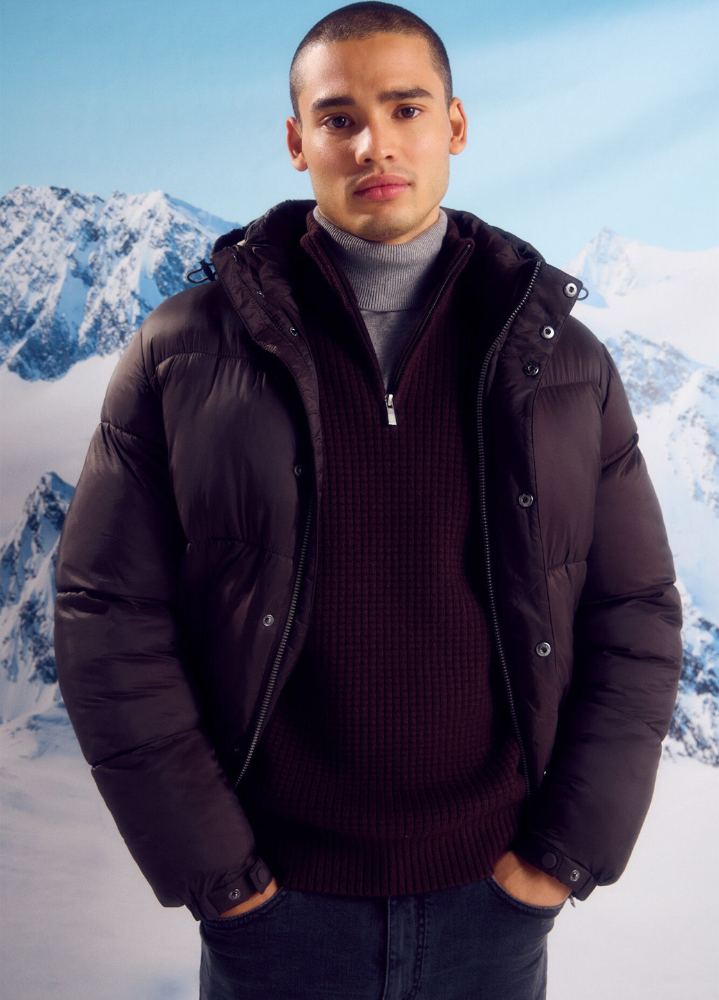 Темно-коричнева зимня куртка Springfield