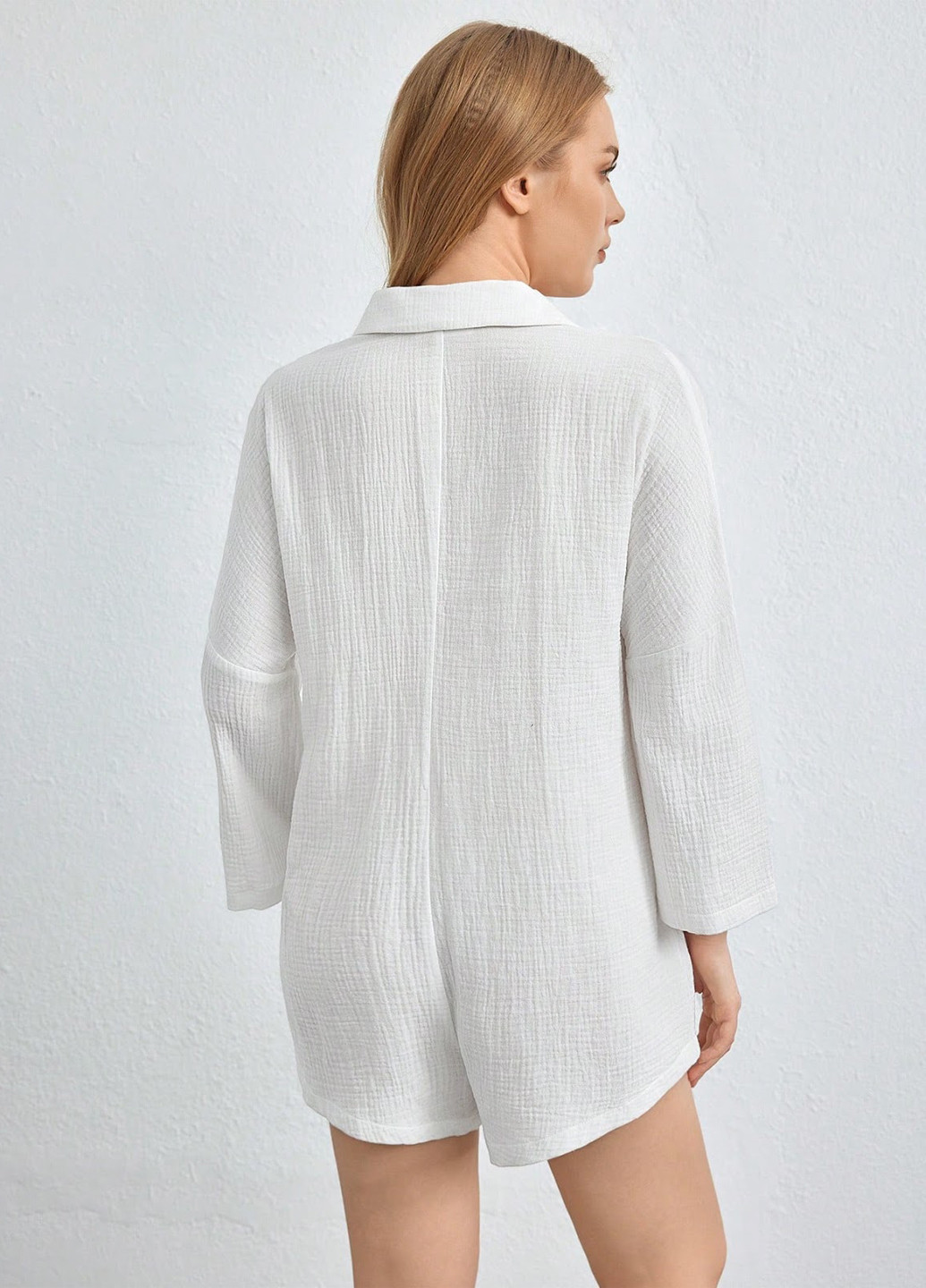 Комбінезон SHEIN однотонний білий домашній бавовна