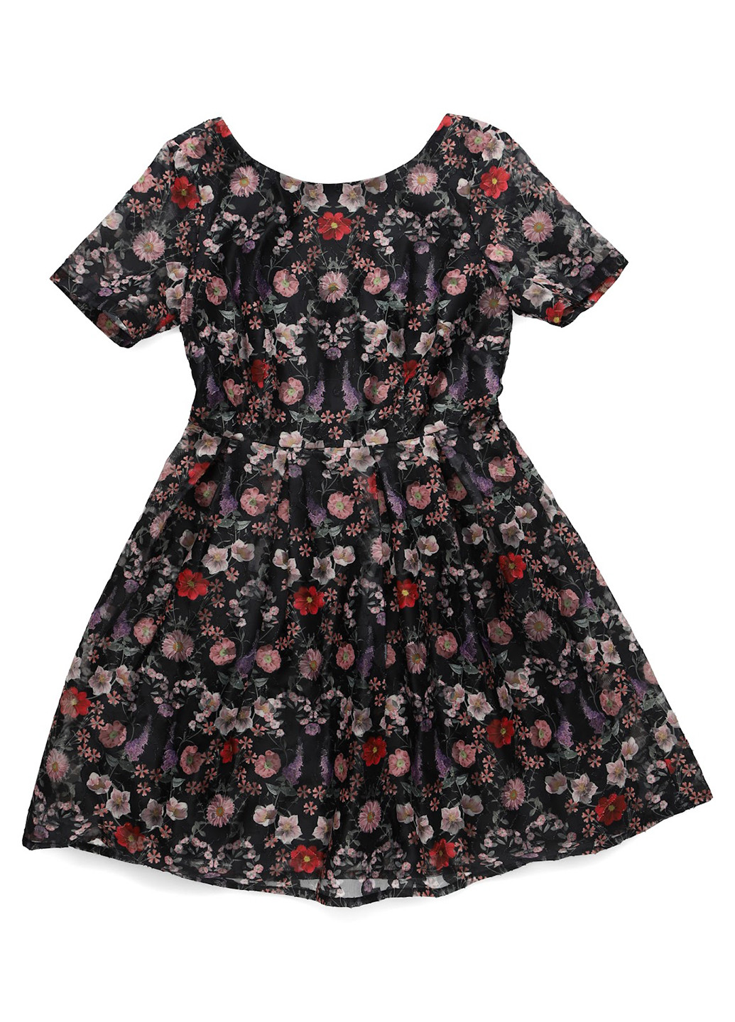 Чорна кежуал сукня кльош Derhy з квітковим принтом