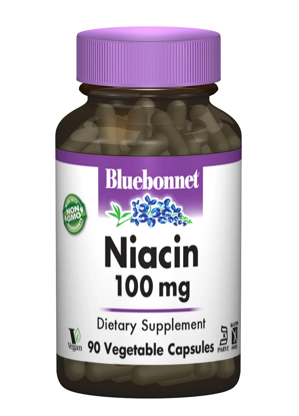 Ніaцін (В3) 100 мг,, 90 гелевих капсул Bluebonnet Nutrition (255408030)