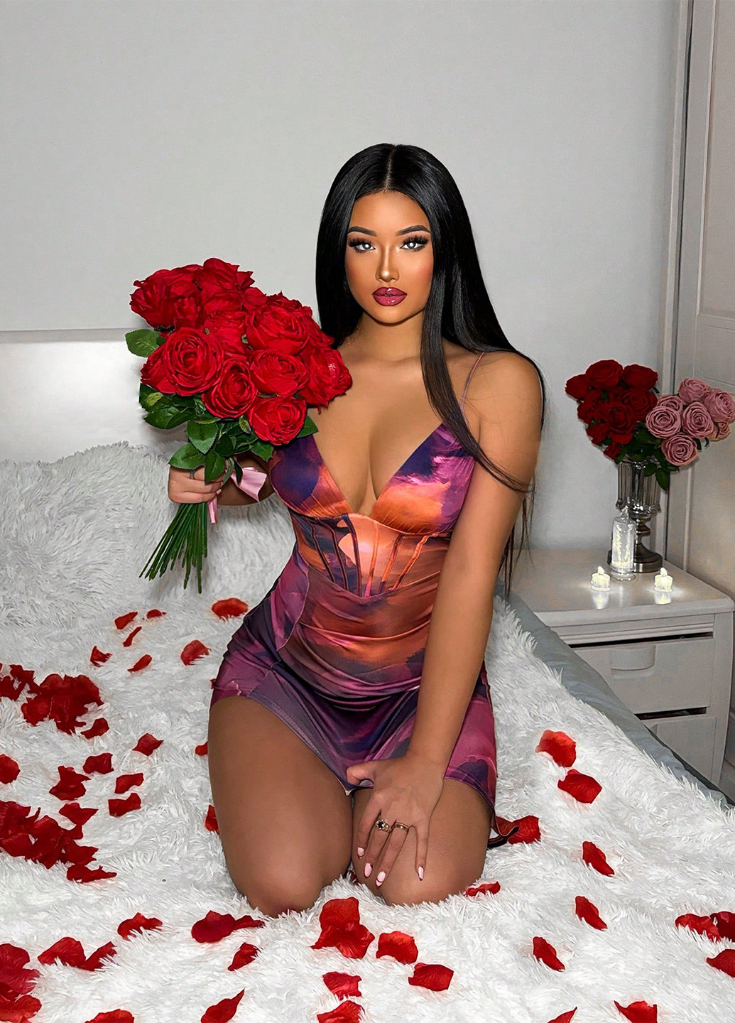 Комбінована коктейльна, вечірня сукня силуетна, сукня-комбінація SHEIN тай-дай