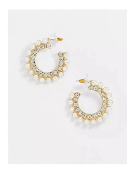 Сережки DESIGN півкільця S120 золотисті Asos (228702194)