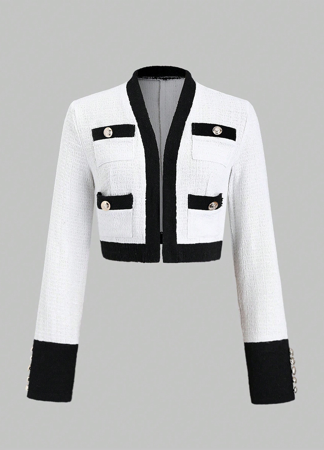 Белый женский жакет SHEIN колор блок - демисезонный
