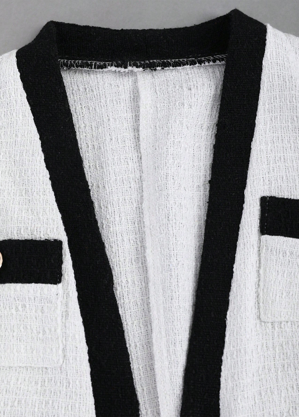 Белый женский жакет SHEIN колор блок - демисезонный